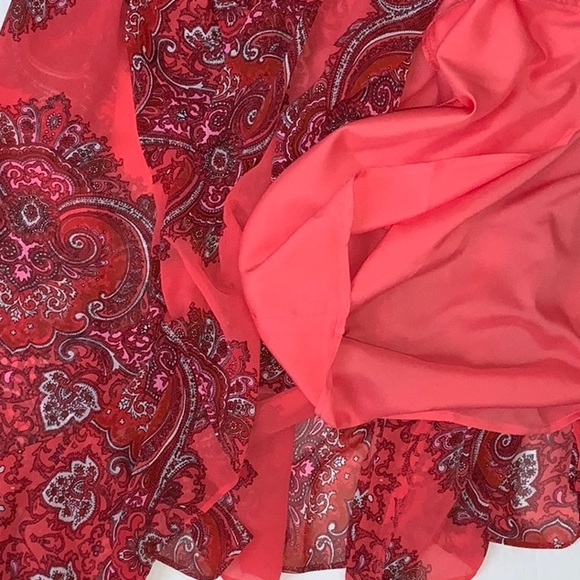 NWOT Banana Republic Red Paisley Print Midi Summer Dress - Size 4 - Picture 8 of 9